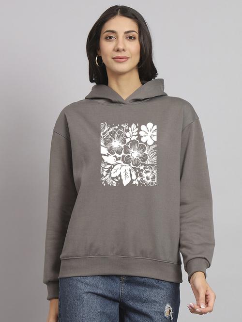 women printed long sleeve hooded sweatshirt - 22107514 - Very Small Image - 1