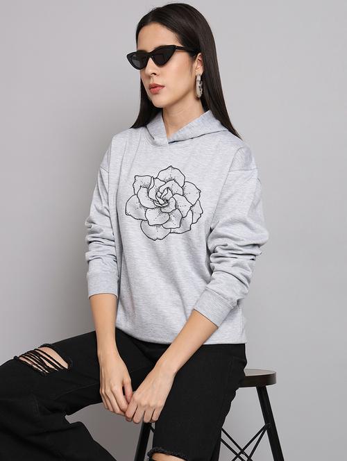 women printed long sleeve hooded sweatshirt - 22107520 - Very Small Image - 1