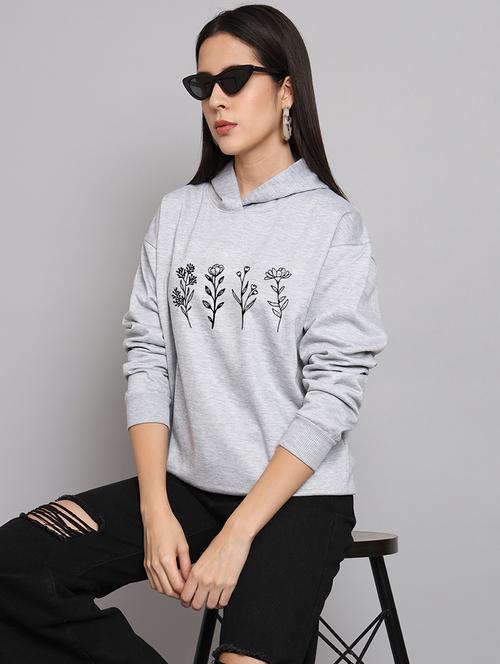women printed long sleeve hooded sweatshirt - 22107522 - Very Small Image - 1