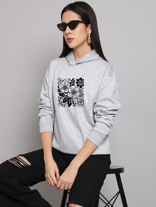 women printed long sleeve hooded sweatshirt - 22107523 - Very Small Image - 1