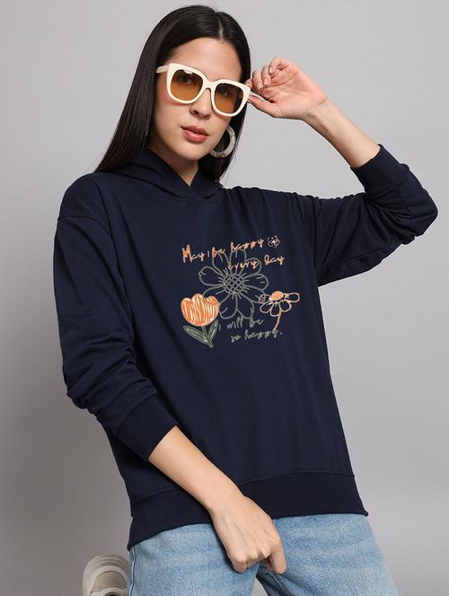 women printed long sleeve hooded sweatshirt - 22107535 - Very Small Image - 1