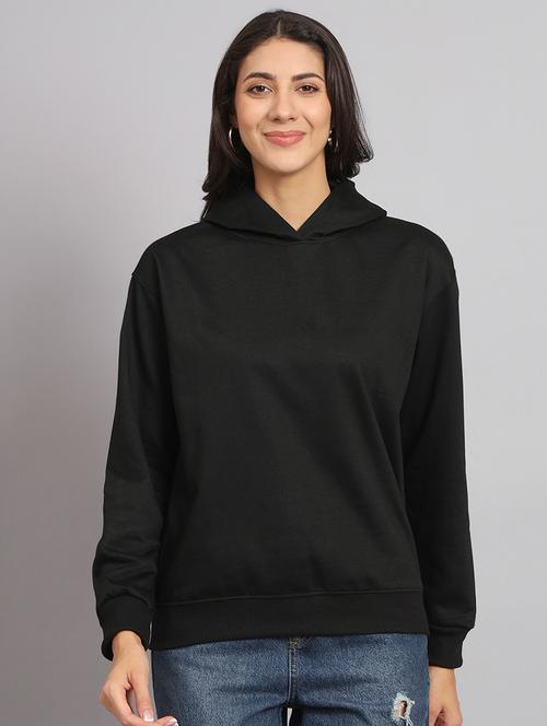 women solid long sleeve hooded sweatshirt - 22107565 - Very Small Image - 1