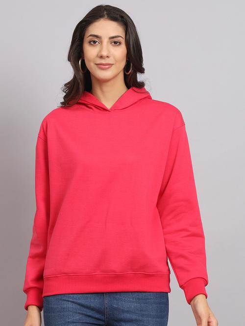 women solid long sleeve hooded sweatshirt - 22107571 - Very Small Image - 1