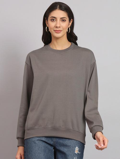 women solid long sleeve sweatshirt - 22107574 - Very Small Image - 1