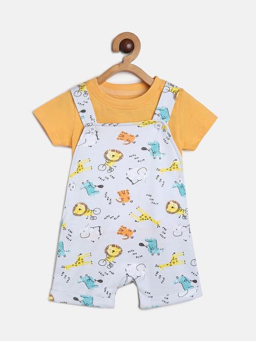 boys printed t-shirt and dungree set - 22107882 - Very Small Image - 1