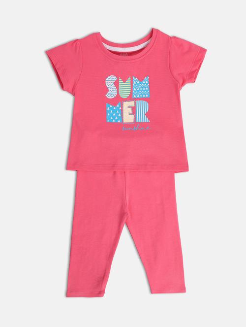 girls printed top and  trouser co-ord set - 22108167 - Very Small Image - 1