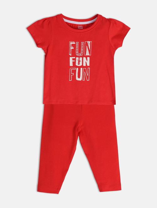 girls printed top and  trouser co-ord set - 22108168 - Very Small Image - 1