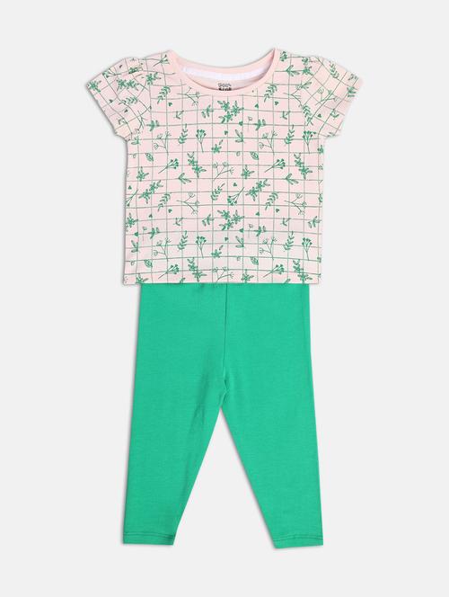 girls printed top & trouser co-ord set - 22108174 - Very Small Image - 1