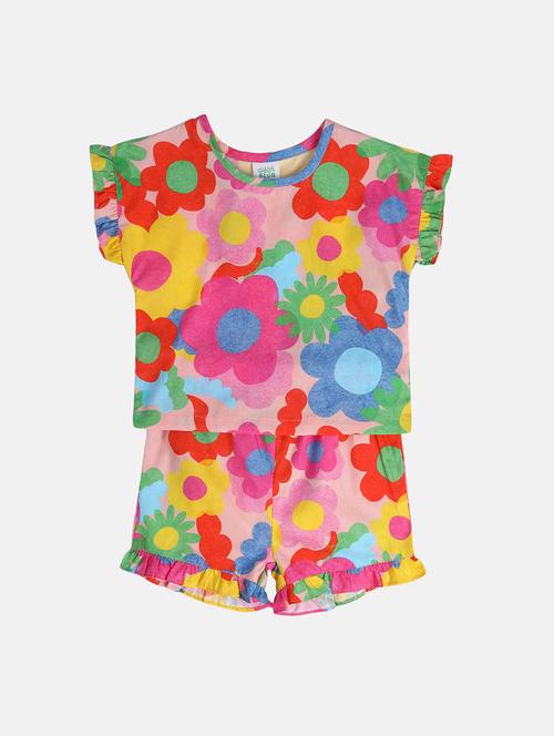 girls floral shorts & t-shirt co-ords set - 22108177 - Very Small Image - 1