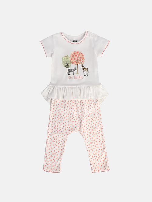 girls printed top and  trouser co-ord set - 22108179 - Very Small Image - 1