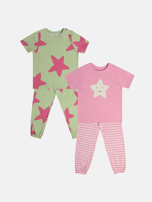 girls pack of 2 printed top and  trouser co-ord set - 22108181 - Very Small Image - 1