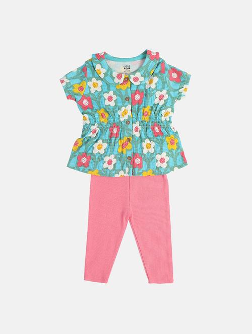 girls printed top and  trouser co-ord set - 22108188 - Very Small Image - 1