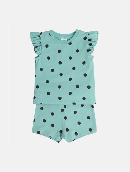 girls printed shorts & top co-ord set - 22108202 - Very Small Image - 1