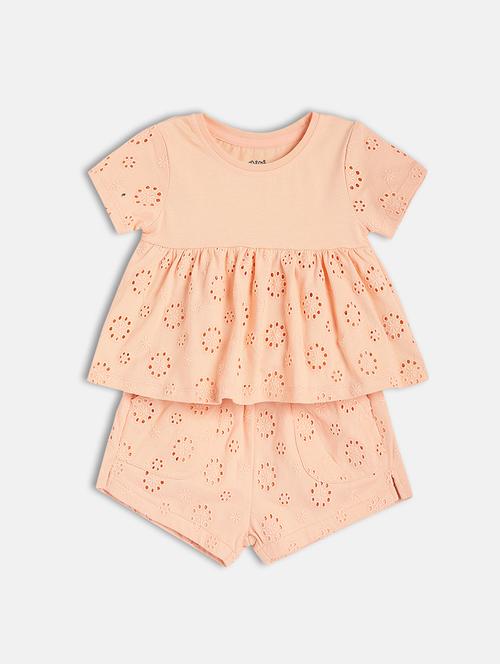 girls self designed shorts & top co-ord set - 22108204 - Very Small Image - 1