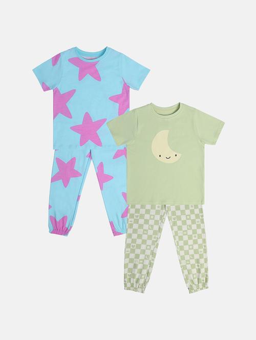 girls pack of 2 printed co-ord set - 22108207 - Very Small Image - 1