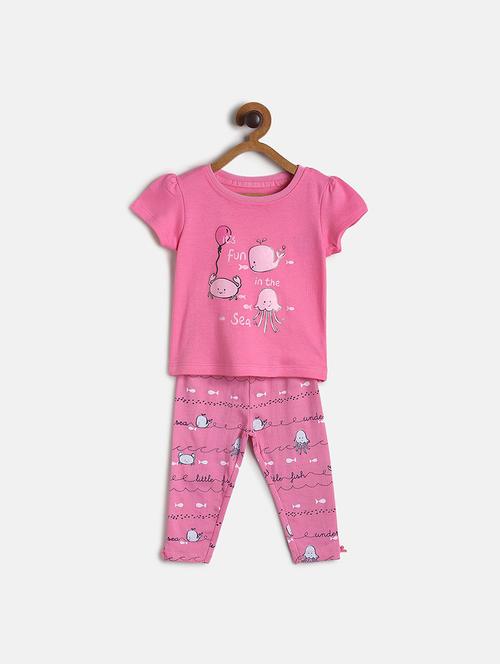 girls printed top & trouser co-ord set - 22108215 - Very Small Image - 1
