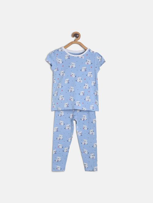 girls printed short sleeve full length set - 22108244 - Very Small Image - 1