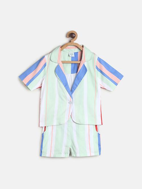 boys striped shirt and shorts co-ord set - 22108248 - Very Small Image - 1