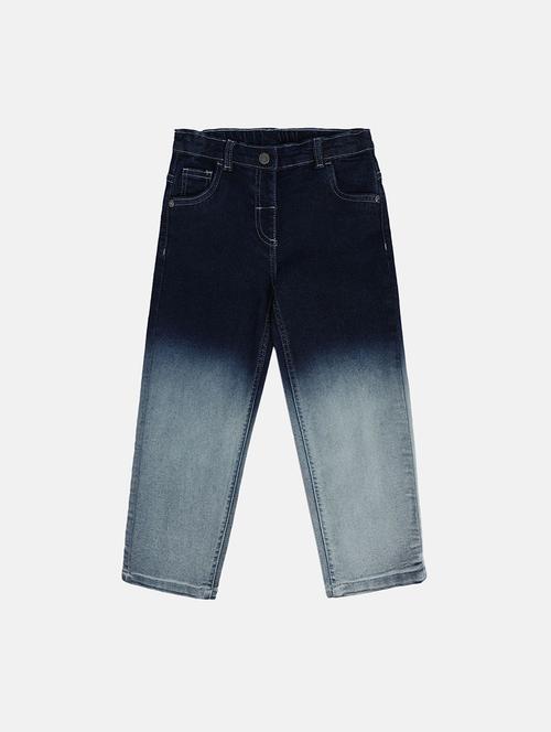 girls washed mid rise relaxed fit jeans - 22108250 - Very Small Image - 1