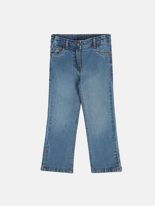girls washed mid rise straight fit jeans - 22108262 - Very Small Image - 1