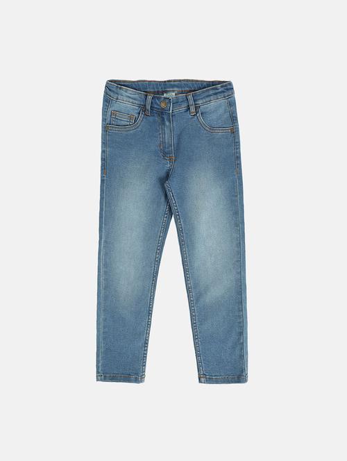 girls washed mid rise slim fit jeans - 22108265 - Very Small Image - 1