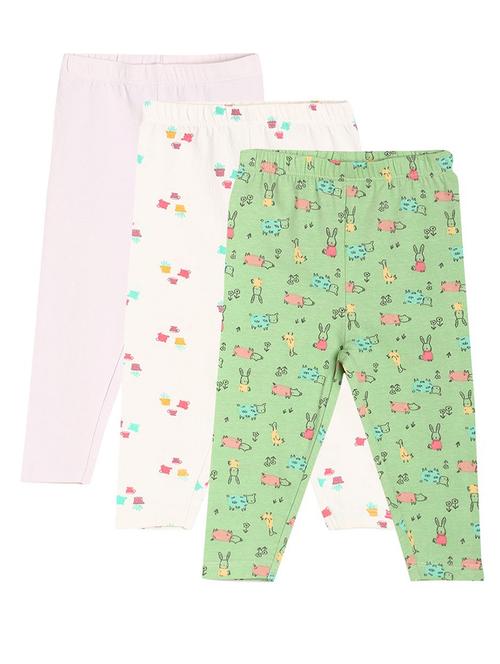 girls pack of 3 printed mid rise legging - 22108293 - Very Small Image - 1