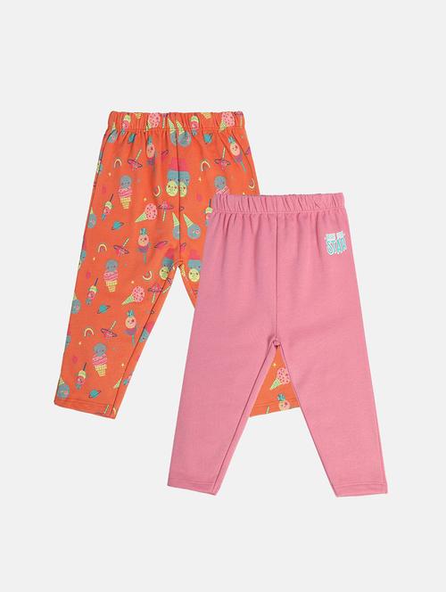 girls pack of 2 printed mid rise legging - 22108316 - Very Small Image - 1
