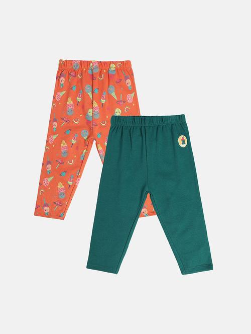 girls pack of 2 printed mid rise legging - 22108317 - Very Small Image - 1