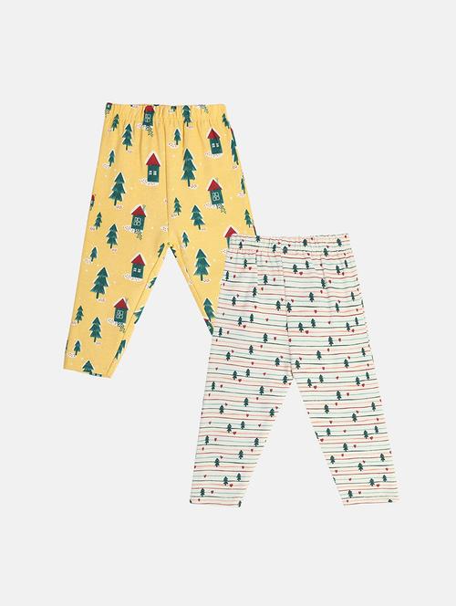 girls pack of 2 printed mid rise legging - 22108319 - Very Small Image - 1