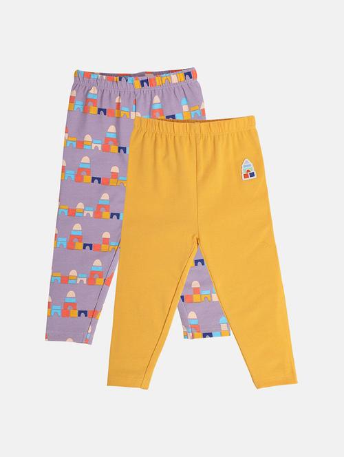 girls pack of 2 printed mid rise legging - 22108323 - Very Small Image - 1