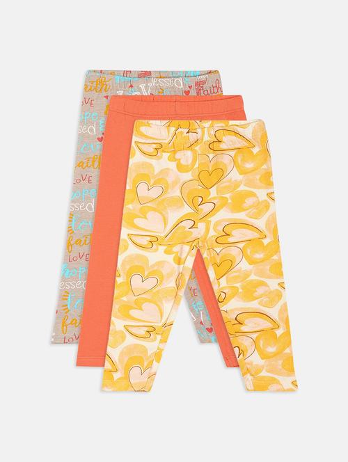 girls pack of 3 printed mid rise legging - 22108339 - Very Small Image - 1