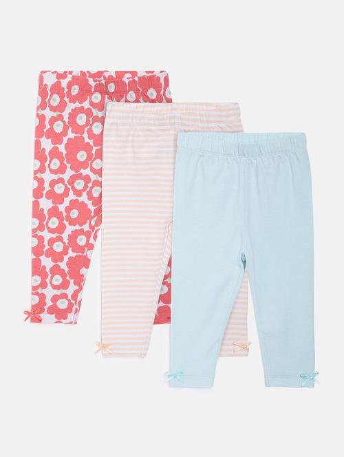 girls pack of 3 printed mid rise legging - 22108349 - Very Small Image - 1