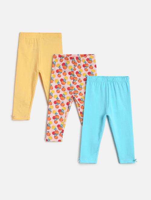 girls pack of 3 printed mid rise legging - 22108351 - Very Small Image - 1