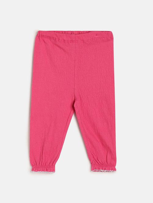 girls pink solid mid rise jogger - 22108355 - Very Small Image - 1