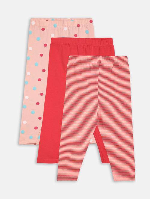 girls pack of 3 printed mid rise legging - 22108359 - Very Small Image - 1
