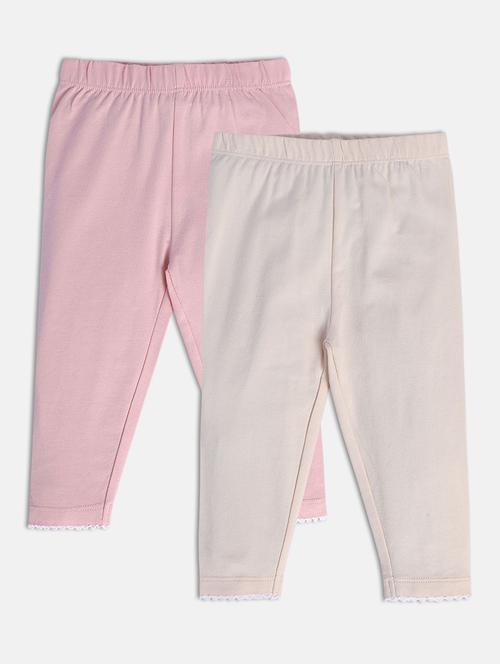 girls pack of 2 solid mid rise legging - 22108364 - Very Small Image - 1