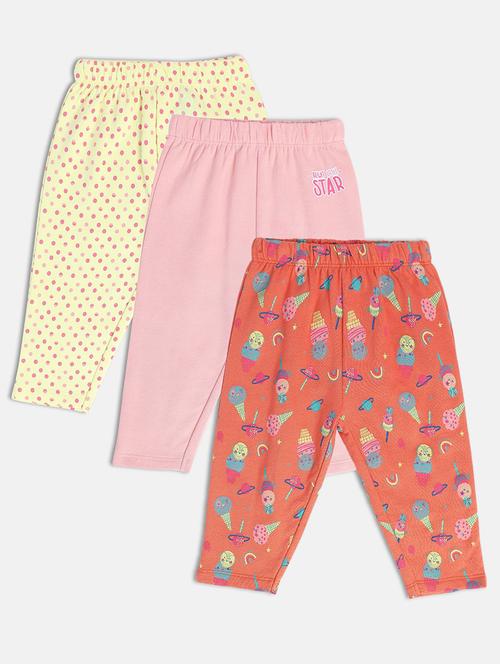 girls pack of 3 printed mid rise legging - 22108367 - Very Small Image - 1