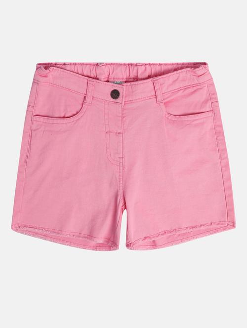 girls solid mid rise shorts - 22108409 - Very Small Image - 1