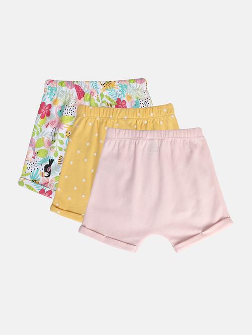 girls pack of 3 printed mid rise shorts - 22108410 - Very Small Image - 1