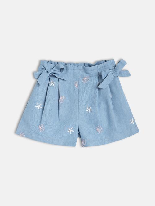 girls embroidered mid rise shorts - 22108426 - Very Small Image - 1
