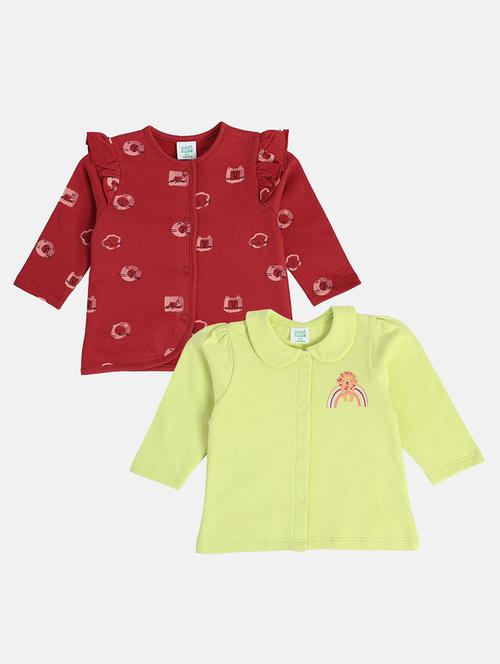 girls pack of 2 printed long sleeve top - 22108458 - Very Small Image - 1