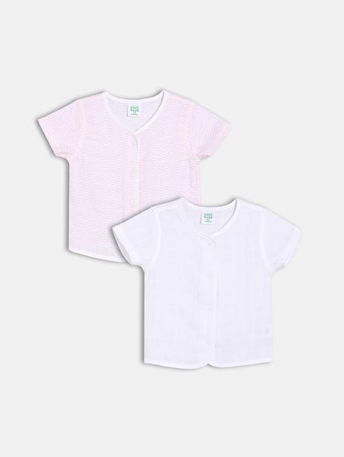 girls pack of 2 printed round neck top - 22108476 - Very Small Image - 1