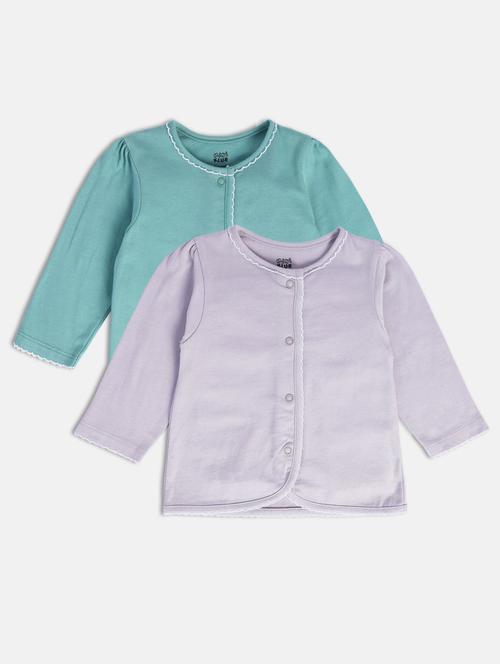 girls pack of 2 solid long sleeve top - 22108493 - Very Small Image - 1