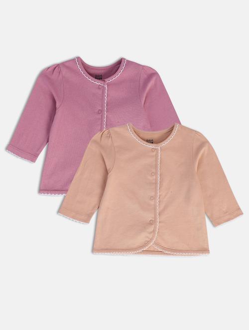 girls pack of 2 solid long sleeve top - 22108494 - Very Small Image - 1