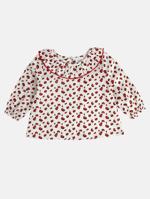 girls printed three quarter sleeve top - 22108520 - Very Small Image - 1