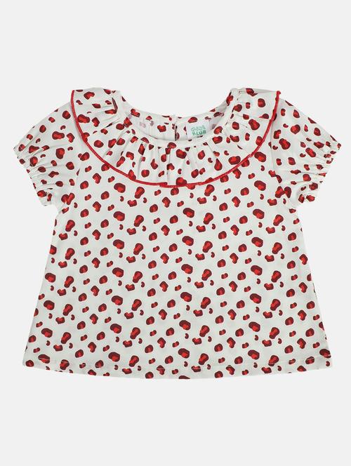 girls printed round neck top - 22108521 - Very Small Image - 1
