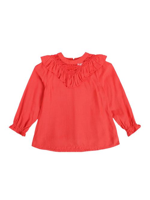 girls red solid long sleeve top - 22108556 - Very Small Image - 1