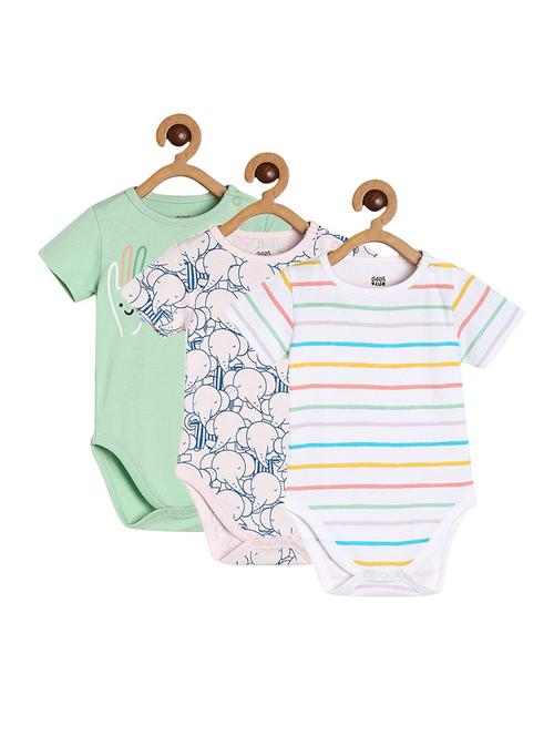 kids pack of 3 printed short sleeve romper - 22108726 - Very Small Image - 1
