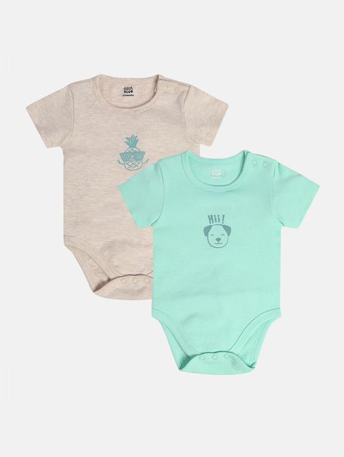 kids pack of 2 printed short sleeve romper - 22108729 - Very Small Image - 1