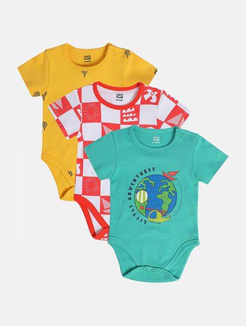kids pack of 3 printed long sleeve onesies - 22108739 - Very Small Image - 1